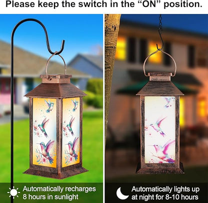 Solar Hanging Lanterns, Bronze, 3 LED, Waterproof, Perfect for Garden Decor, Outdoor Gatherings, and Gifting