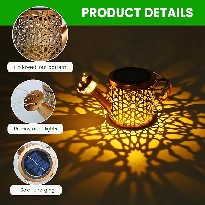 Hanging Solar Lantern Set 2-Pack, Elegant Backyard Lighting
