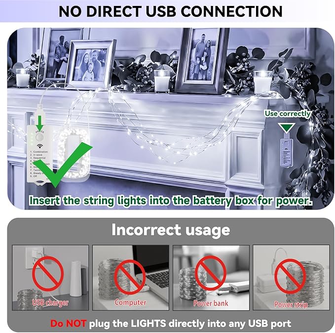 Christmas Yard String Lights, 16ft 50 LED Waterproof