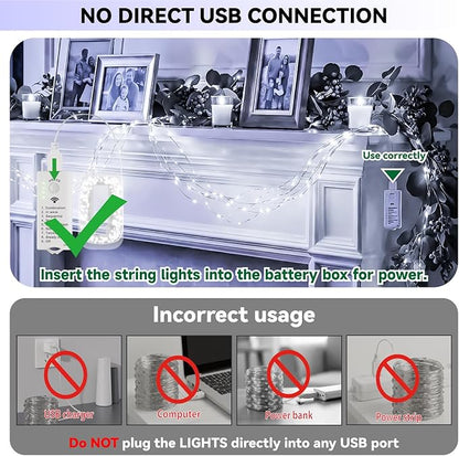 Christmas Yard String Lights, 16ft 50 LED Waterproof