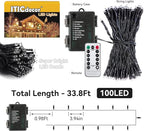 33ft White Outdoor Edison String Lights, Weatherproof