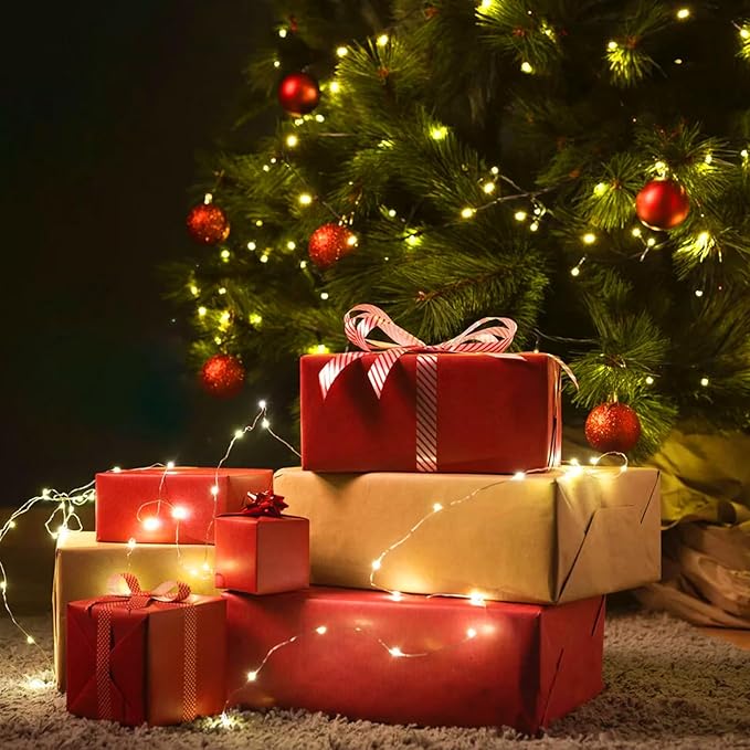 16ft Christmas LED String Lights, Waterproof Timer Lights