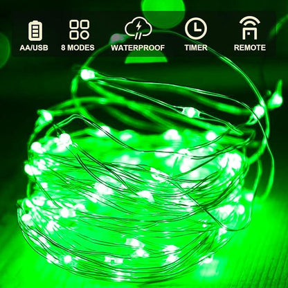 50 LED Christmas Twinkle Lights, 16ft Waterproof for Backyard