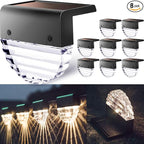 8-Pack Solar Stair Step Lights, Waterproof