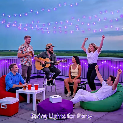JMEXSUSS 4 Pack 50 LED Purple String Lights Battery Operated, Each 16.5ft Christmas Lights with 8 Modes & Waterproof, Purple Light with Timer Indoor Outdoor for Party Halloween Christmas Decor