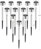12-Pack Solar Pathway Lights, IP44 Waterproof LED Garden Lights