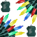 2-Pack Christmas LED String Lights, Waterproof Timer Lights