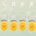 4-Pack Heart Solar Lanterns, Waterproof LED Garden Lights