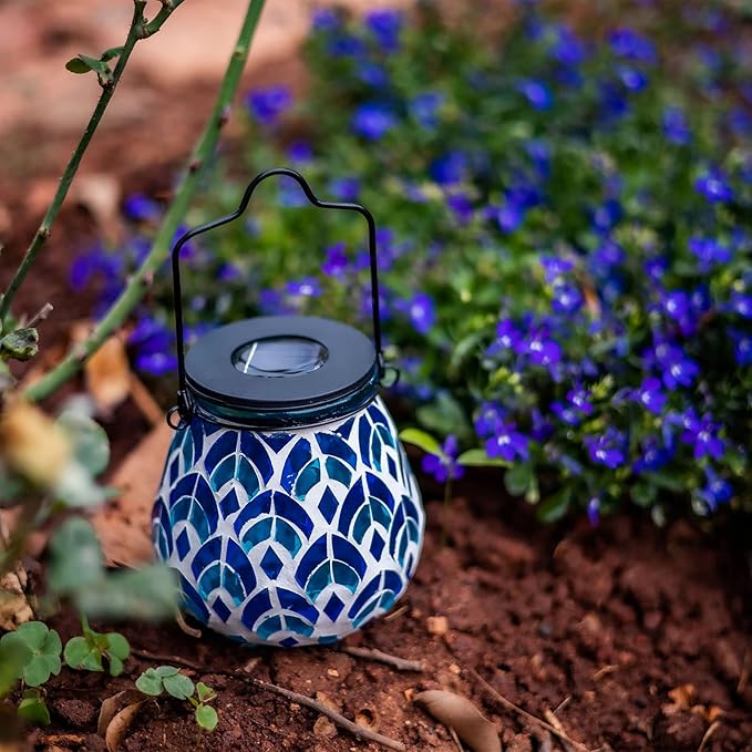 Mosaic Solar Lantern Set, Classic Porch Lighting