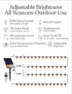 White String Lights for Yard, Waterproof LED