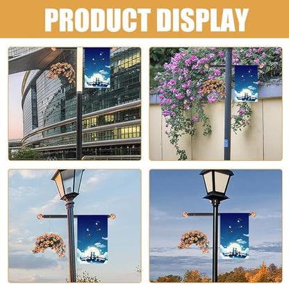 iplusmile Outdoor Lamp Post Cross Arm Aluminum Alloy Ladder Rest Handle Garden Light Pole Accessory Random Color