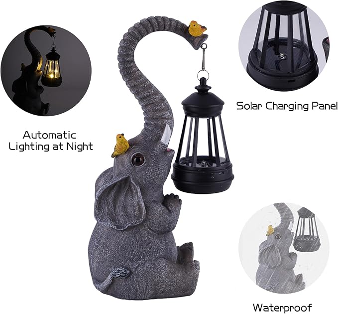 Solar Bird Statue Light, Yard Decor