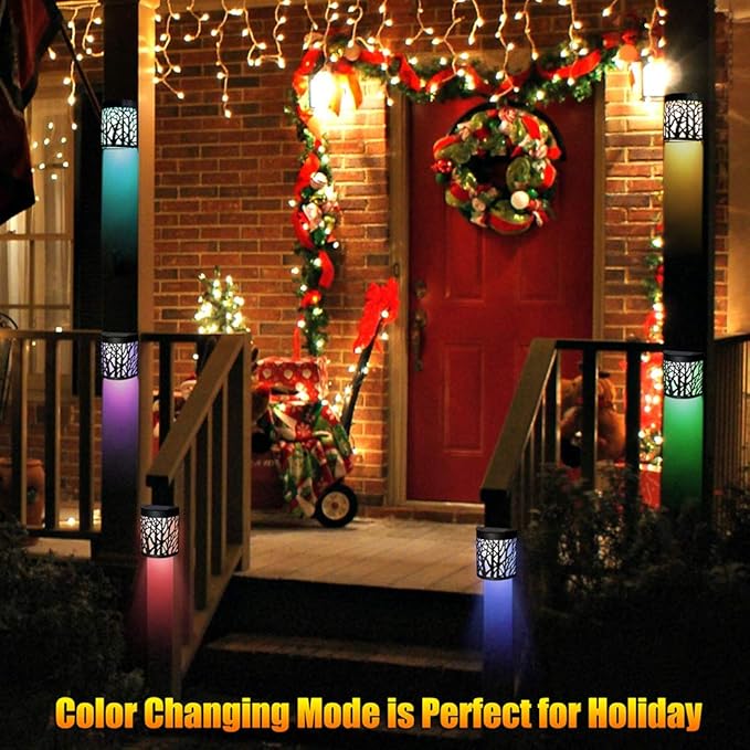 2-Pack Warm White Solar Deck Lights, Outdoor LED