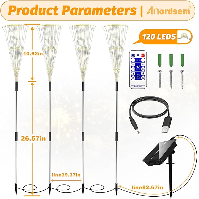 120 LED Starburst Firework Lights, Garden