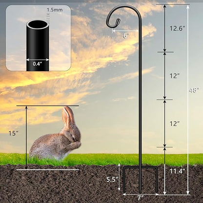 Heavy-Duty Shepherd's Hooks 4-Pack, 48" Garden
