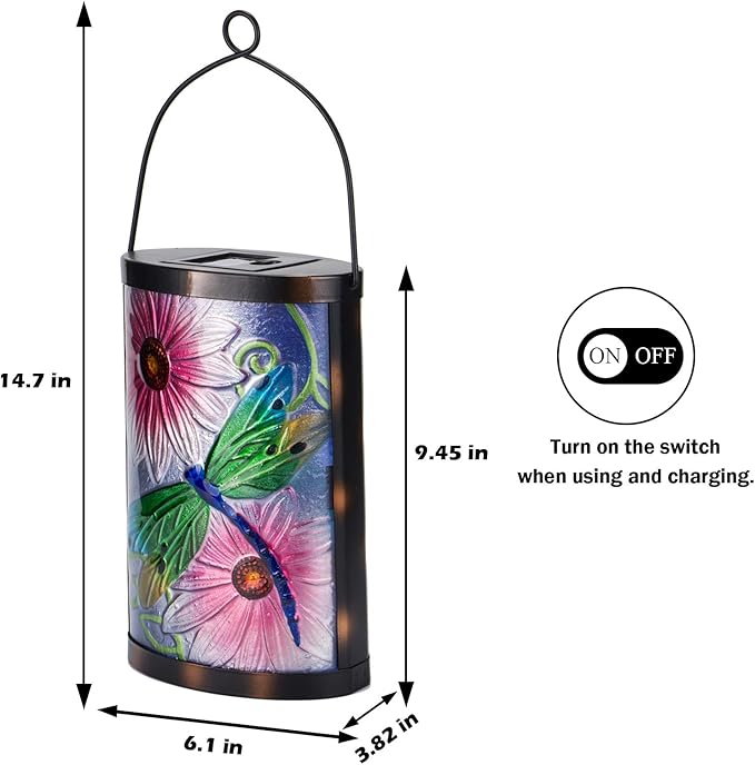 Dragonfly Solar Lanterns, Waterproof LED Patio Lights