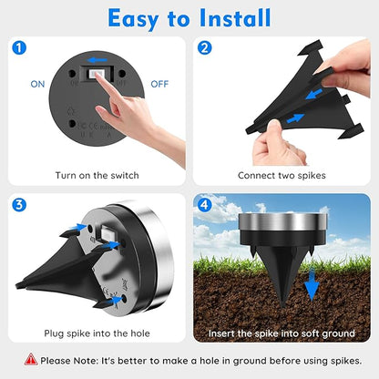 Solar Ground Lights Outdoor, 1 Pack Solar Lights Outdoor Waterproof, Mini Flat Solar-Powered Garden Light, Landscape Lighting for Garden Yard Lawn Pathway Walkway Driveway Backyard Decor, Warm White