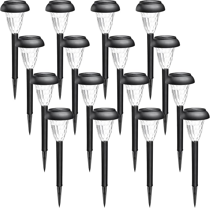 16-Pack Solar Pathway Lights, Waterproof LED Yard Lights