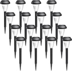 Cool White Solar Pathway Lights 16-Pack, Driveway LED