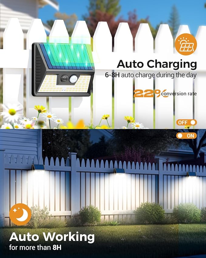 12-Pack Cold White Deck Solar Lights, Waterproof LED