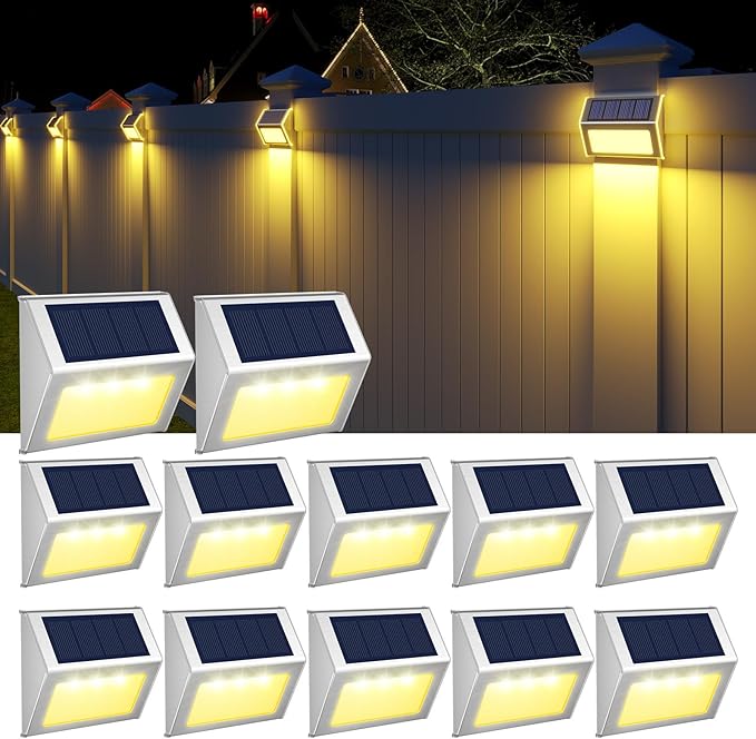 12-Pack Solar Stair Lights, LED