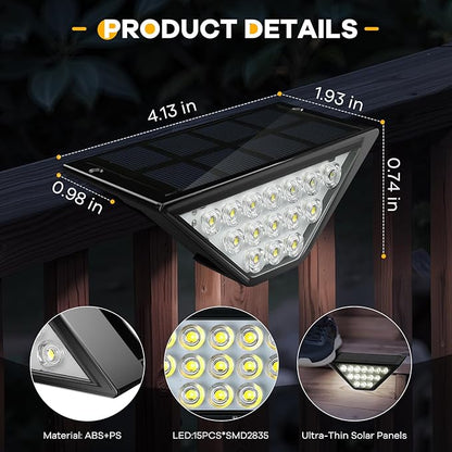 Solar Step Lights for Outside, Solar Stair Lights Outdoor Waterproof, Deck Step Lights for Fence, Patio, Yard, Porch, Front Door, Sidewalk, Garden, Patio Decor (12, Cool White)