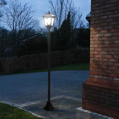 Greluna 67" Solar Lamp Post Lights Outdoor 50 Lumens, Solar Powered Vintage Street Lights for Garden, Lawn, Pathway, Driveway, Front/Back Door（Planter not Included）