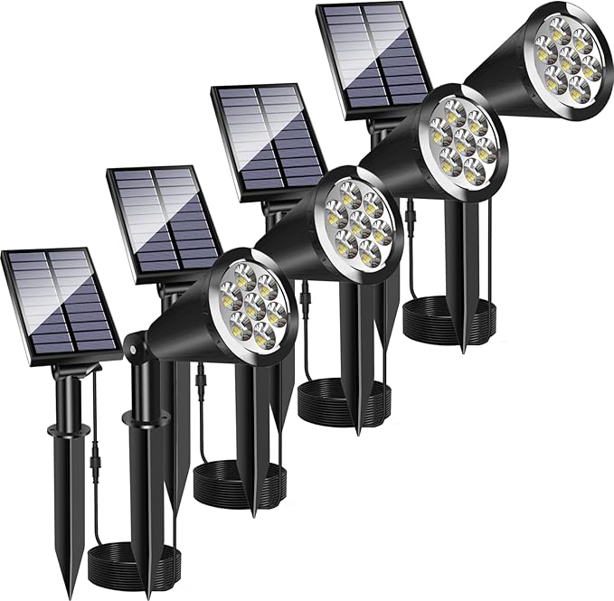 Solar Garden Spotlights 4-Pack, LED