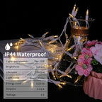 2-Pack Christmas LED String Lights, Waterproof Timer Lights