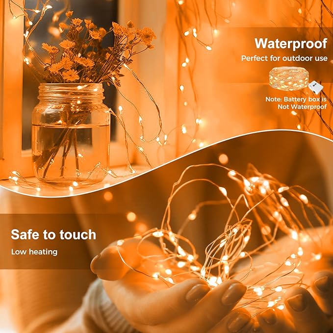 Christmas Patio String Lights 30-Pack, 7ft 20 LED Waterproof