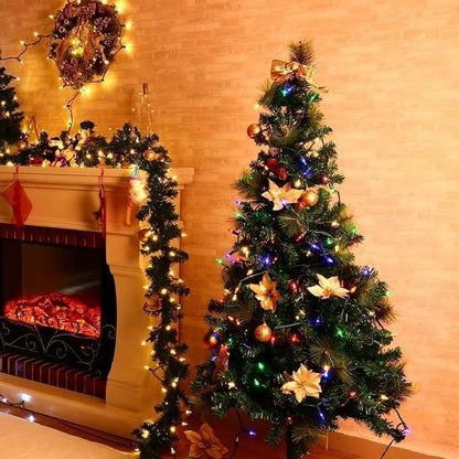 Christmas Porch String Lights 2-Pack, 18ft 50 LED Waterproof