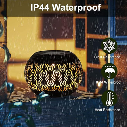 Solar Table Lanterns Outdoor Waterproof - LED Lamp Black Peacock Feather Metal Tabletop Light Solar Powered Decorative Lantern for Indoor Desk Bedroom Patio Garden Pathway Yard (1 Pack)