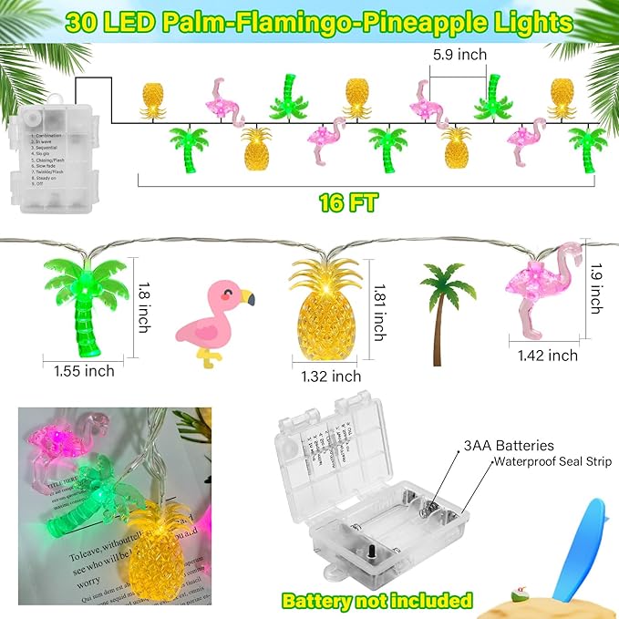 16ft LED Patio String Lights, Waterproof Outdoor