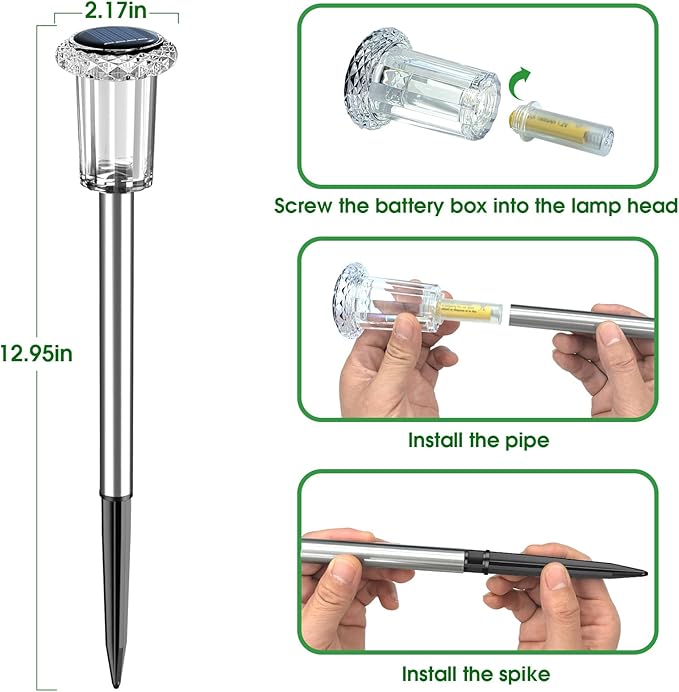 Solar Pathway Lights 15-Pack, Driveway LED