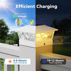 12-Pack Solar Post Cap Lights, 2-Mode White Waterproof
