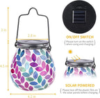 Mosaic Solar Lantern Set, Charming Porch Lighting