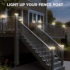 20-Pack Bright Solar Post Cap Lights for Yard, LED