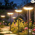 6-Pack Solar Pathway Lights, Waterproof LED Driveway Lights