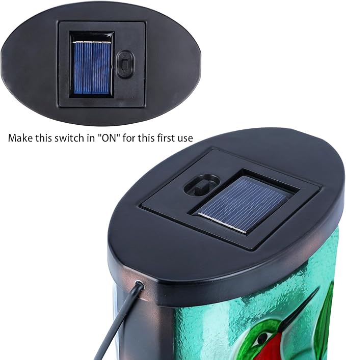 Hummingbird Solar Lantern Set, Metal Porch Lighting