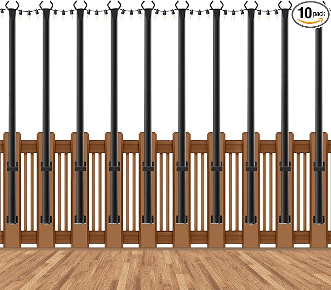 10 Pack 5Ft String Light Poles,Outside String Lights,Outdoor Light Poles,Metal Poles Stand for Patio,Backyard,Deck