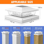 RGB Solar Fence Post Caps 12-Pack, Fence LED
