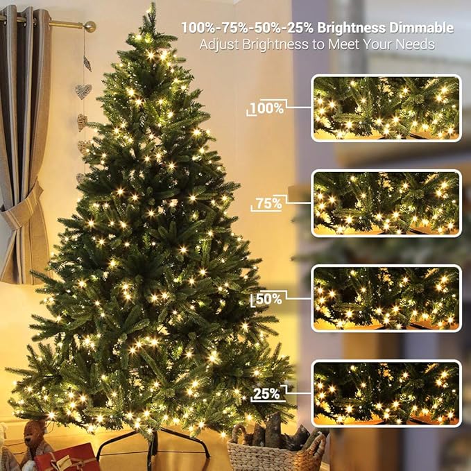 Christmas Patio String Lights 2-Pack, 67ft 200 LED Waterproof