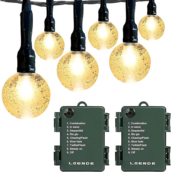 2-Pack 16ft Christmas LED String Lights, Waterproof Timer Lights