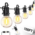 100ft Edison Bulb Patio String Lights, Waterproof