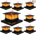 8-Pack Solar Fence Post Lights, Outdoor LED Caps