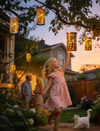 Metal Hummingbird Solar Lanterns for Porch, Waterproof LED