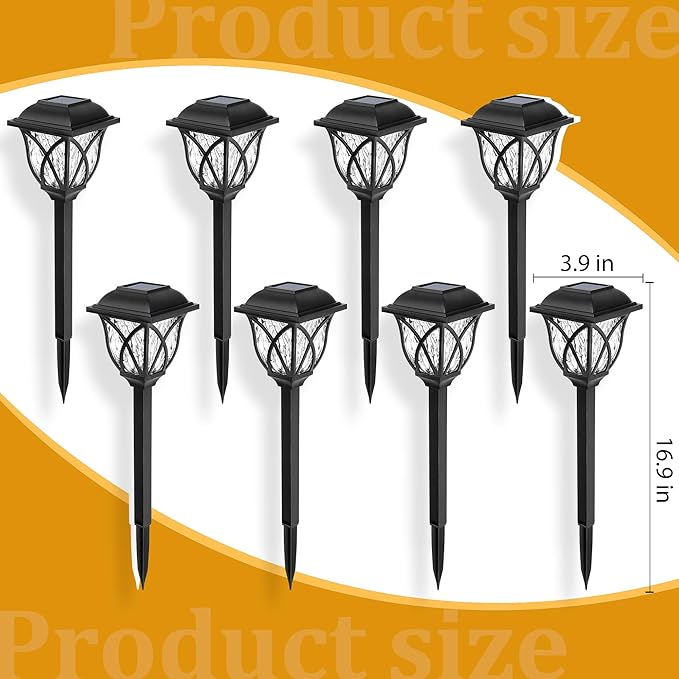 6-Pack Warm White Solar Path Lights, Outdoor Walkway LED