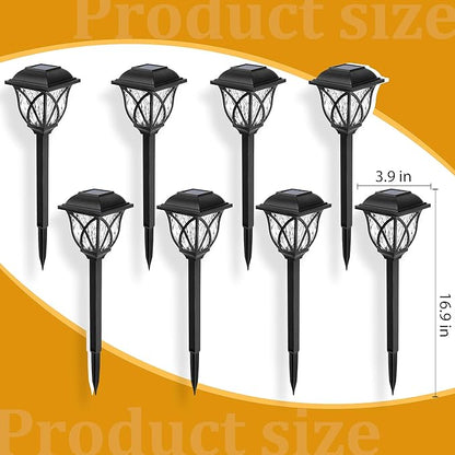 GIGALUMI 6 Pack Solar Lights Outdoor Waterproof, LED Solar Garden Lights, Outdoor Decorations, Garden Decor for Yard, Patio, Landscape, Planter, Walkway (Warm White)