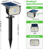 4-Pack Solar RGB Color-Changing Spotlights, 56 LED Garden Lights