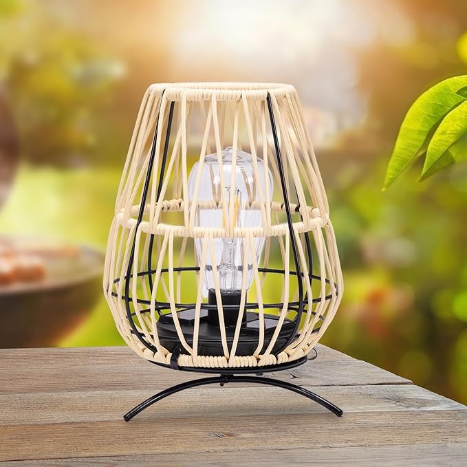 2PK Solar Lanterns Outdoor, Solar Hanging Lantern Lights with Stand Decorative Table Lamp for Garden Patio Courtyard Lawn